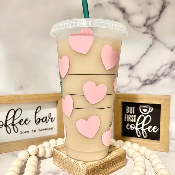💝 Starbucks Cup with Hearts | Starbucks Cup | Starbucks Cup Personalized💝 - Picture 3 of 5